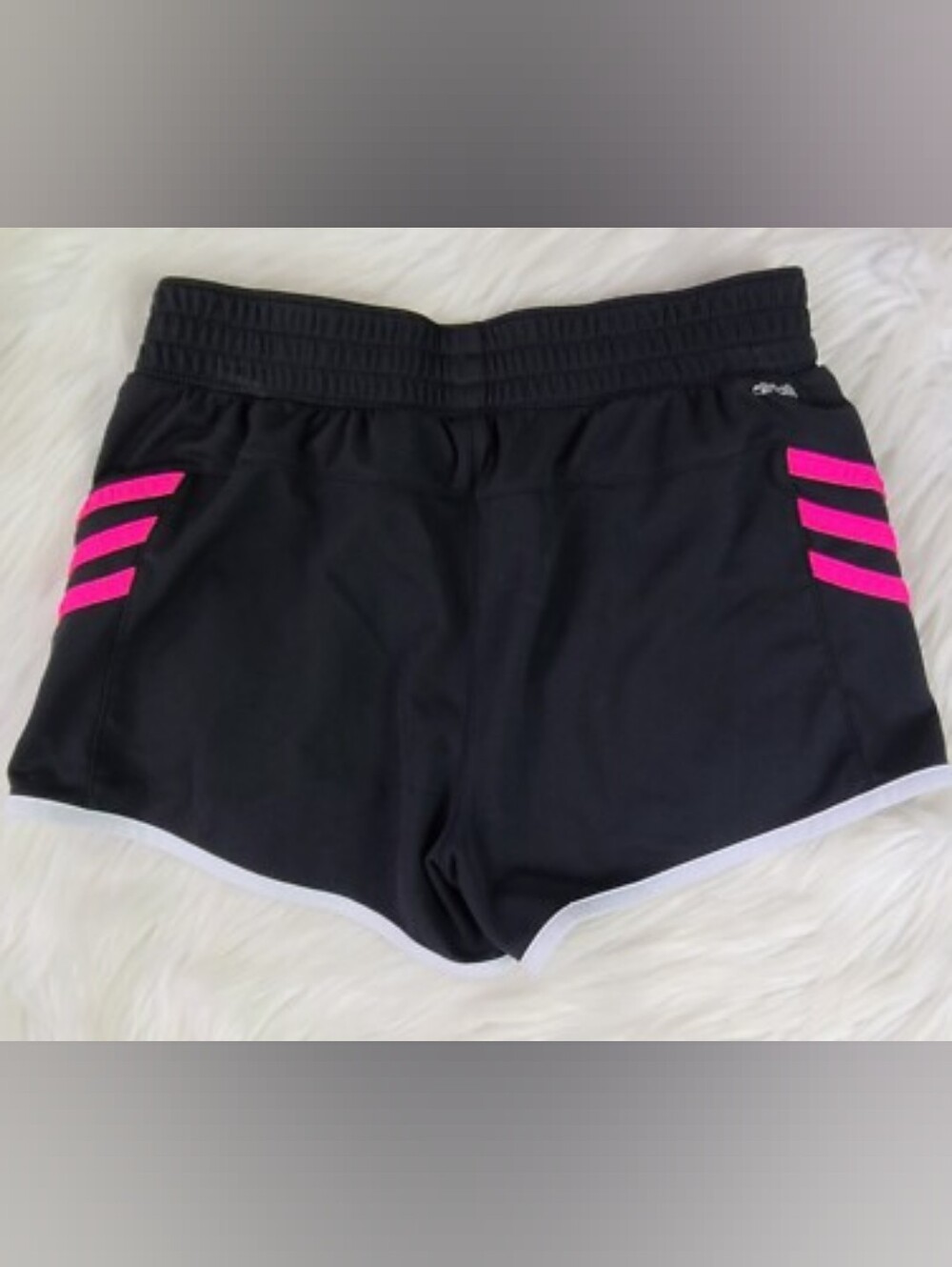 Athletic Black Shorts with Pink Accent - Women's Performance Shorts